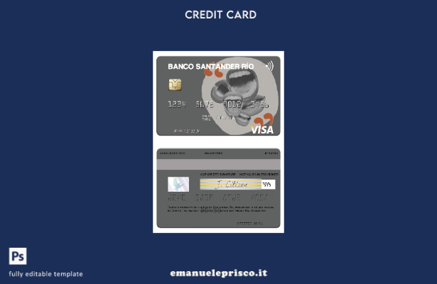 modello di carta visto Argentina Banco Santander Río stile verificato